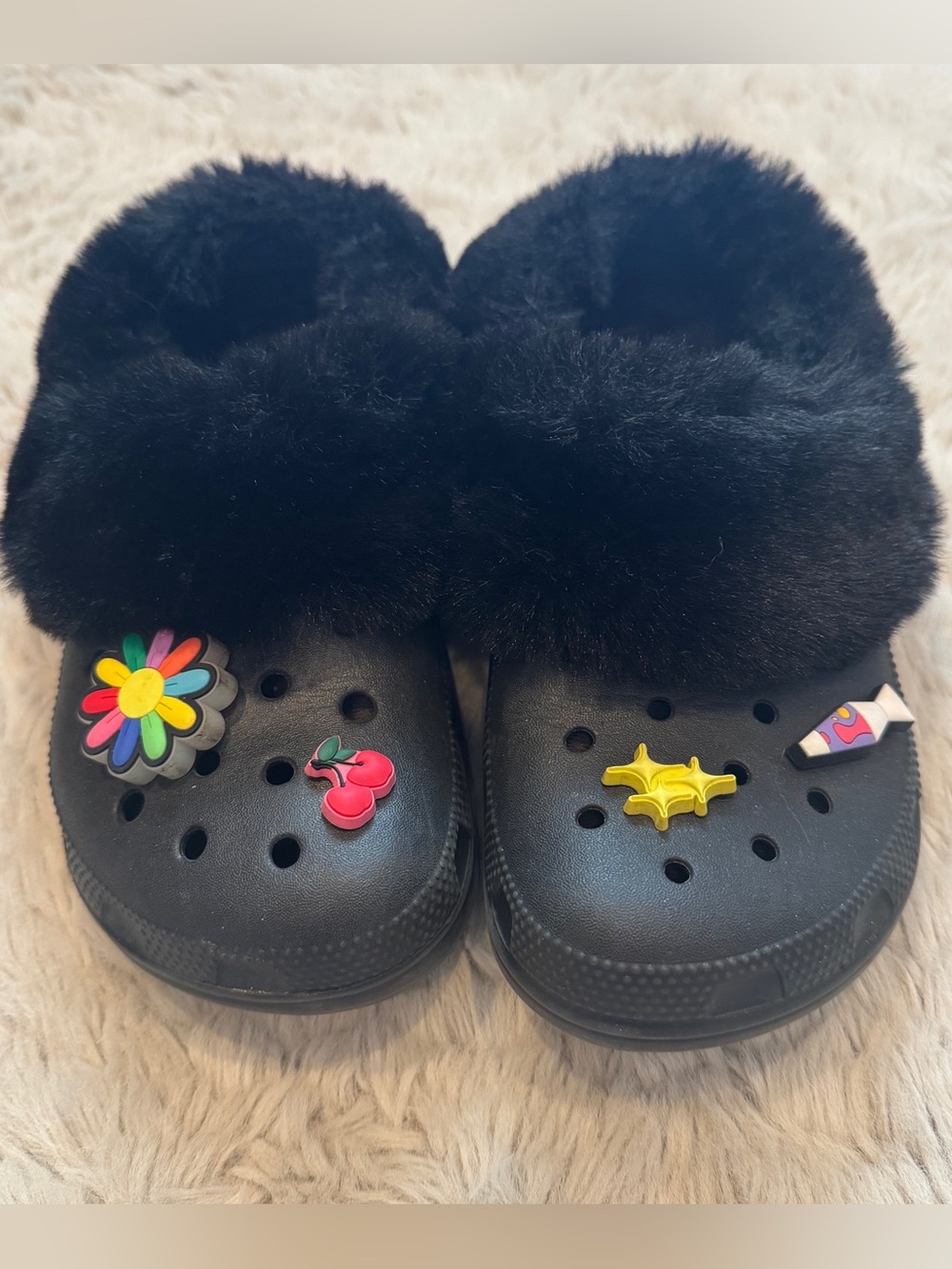 Crocs Classic Mammoth Charm Faux-Fur Lined Clog, Women's Size 6